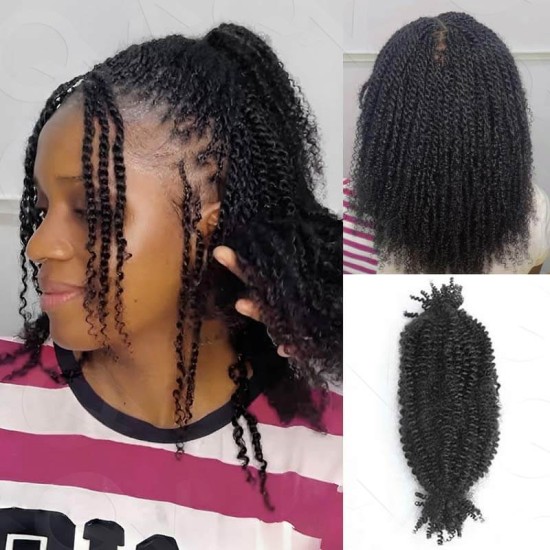 Upgraded Spring Twist Kinky Bulk Natural Black Human hair 4a/3c Extensions Upgraded Spring Twist Kinky Bulk Natural Black Human hair 4a/3c Extensions