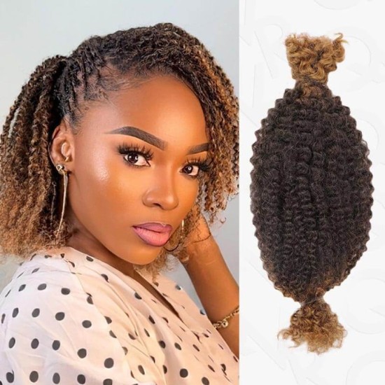 Spring Twist Kinky Bulk Ombre #T1B/27 Color Hair Type 3C 4A Hair Extensions Spring Twist Kinky Bulk Ombre #T1B/27 Color Hair Type 3C 4A Hair Extensions