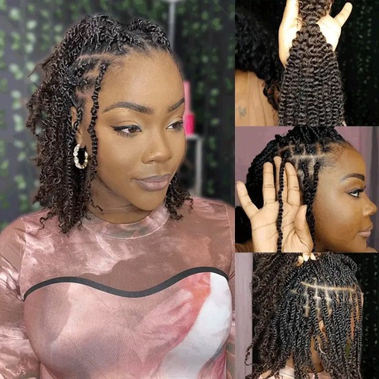 Ombre Spring Twist Hair T1B/4 Color Type 3C 4A Hair Extensions Ombre Spring Twist Hair T1B/4 Color Type 3C 4A Hair Extensions
