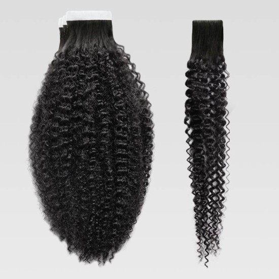 Seamless Afro Kinky Curly Tape in Hair Extensions Natural Black Human Hair Seamless Afro Kinky Curly Tape in Hair Extensions Natural Black Human Hair