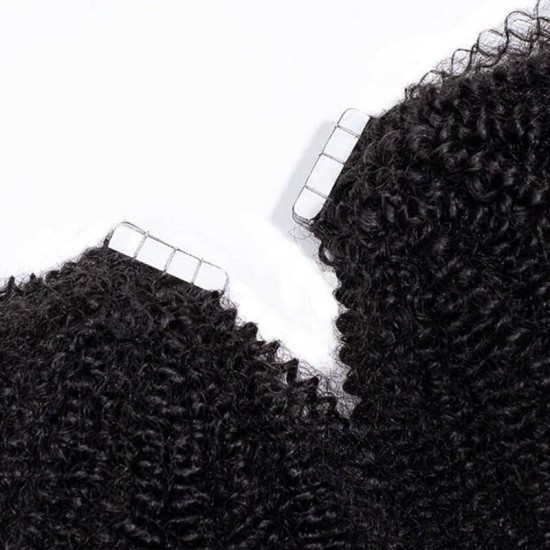 Seamless Afro Kinky Curly Tape in Hair Extensions Natural Black Human Hair Seamless Afro Kinky Curly Tape in Hair Extensions Natural Black Human Hair