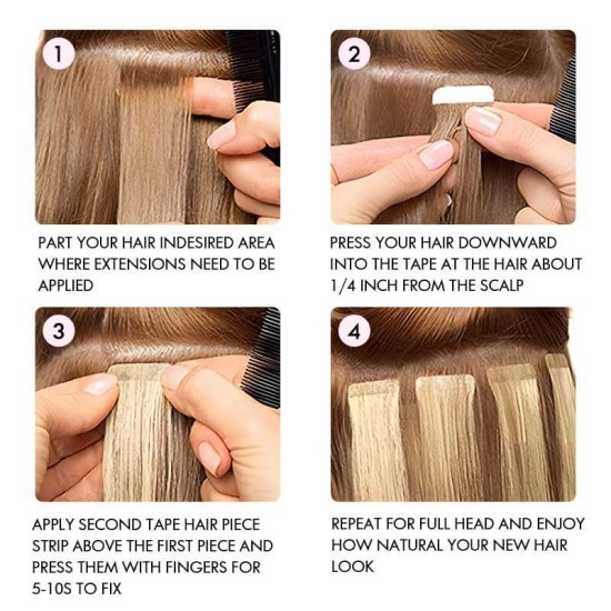 Invisible Straight Tape In Hair Extensions Natural Black Premium Human Hair Invisible Straight Tape In Hair Extensions Natural Black Premium Human Hair