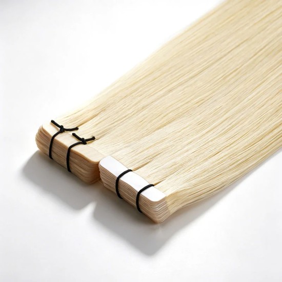 Invisible Straight Tape In Hair Extensions Natural Black Premium #613 Blonde Human Hair Invisible Straight Tape In Hair Extensions Natural Black Premium #613 Blonde Human Hair