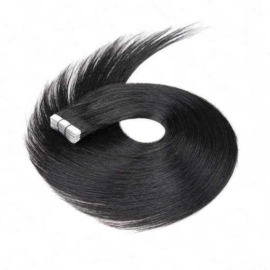 Invisible Straight Tape In Hair Extensions Natural Black Premium Human Hair Invisible Straight Tape In Hair Extensions Natural Black Premium Human Hair