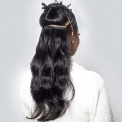  Invisible Straight Tape In Hair Extensions Natural Black Premium Human Hair