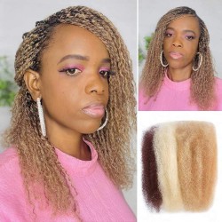 3 In 1 Afro Kinky Bulk Three Colors #32/16/613 Human Hair Extensions For Braiding Dreadlock Hair